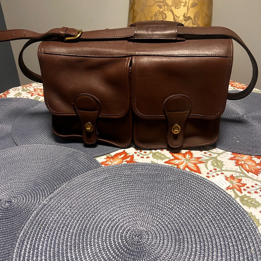 Coach Brown Leather Briefcase with Gold Hardware - Picture 8 of 9